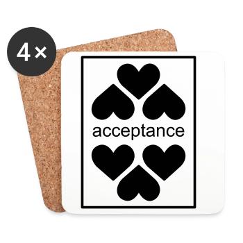 Acceptation - Dessous de verre (lot de 4) - blanc - Devant