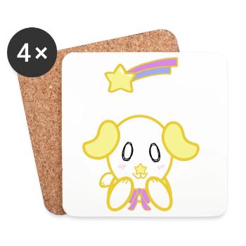 KawaiiDOGGOS - Twinkle "Shooting Star" print - Coasters (set of 4) - white - Front
