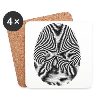 Fingerprint pattern of identity - Coasters (set of 4) - white - Front
