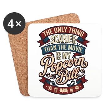 Popcorn Bill: The Only Thing Scarier - Untersetzer (4er-Set) - Weiß - Vorne