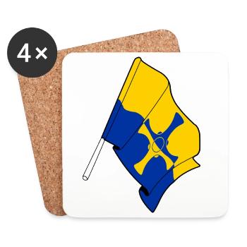 Flagge von Durham - Untersetzer (4er-Set) - Weiß - Vorne