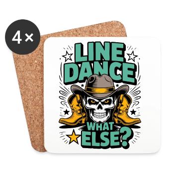Line Dance Skull Western Boots - Untersetzer (4er-Set) - Weiß - Vorne