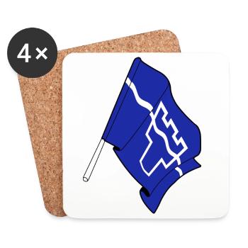Drapeau du Tyne et de la Tenue - Dessous de verre (lot de 4) - blanc - Devant