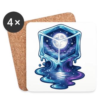 Galaxie cosmique Icecube - Dessous de verre (lot de 4) - blanc - Devant