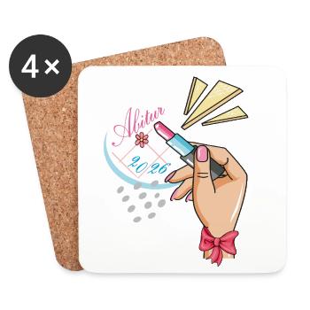Abitur 2026 - Dessous de verre (lot de 4) - blanc - Devant
