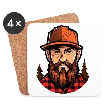 Waldlumberjack Illustration - Coasters (set of 4) - white - Front