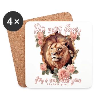 Leo Bible Verse Christian - Coasters (set of 4) - white - Front