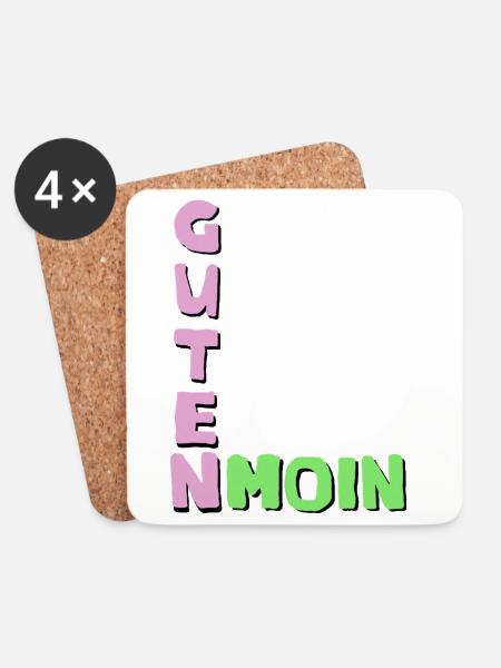 Guten moin Good morning - Untersetzer (4er-Set) - Weiß