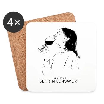 Ivre - Dessous de verre (lot de 4) - blanc - Devant