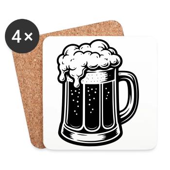 Pierre de bière - Dessous de verre (lot de 4) - blanc - Devant