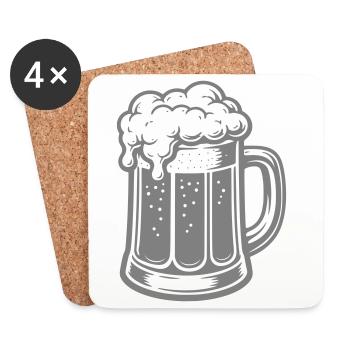 Pierre de bière - Dessous de verre (lot de 4) - blanc - Devant