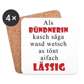 Graubünden casual saying - Coasters (set of 4) - white - Front