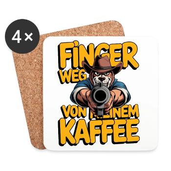 Touches pas à mon chien de café - Dessous de verre (lot de 4) - blanc - Devant