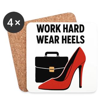 Business Babe : Talons à la Travail Dur - Dessous de verre (lot de 4) - blanc - Devant