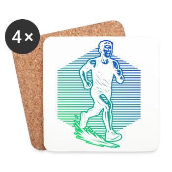 Running Graphics for Races - Coasters (set of 4) - white - Front