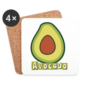 Avocado Pop Art Illustration - Coasters (set of 4) - white - Front