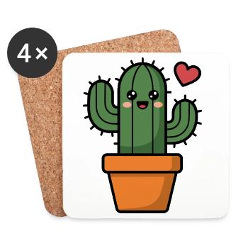Cactus - Coasters (set of 4) - white - Front