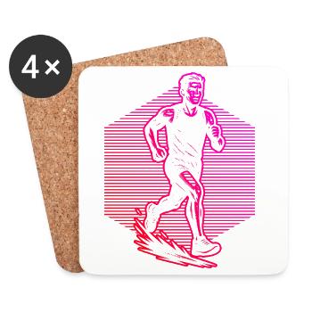 Illustration de course pour la course - Dessous de verre (lot de 4) - blanc - Devant