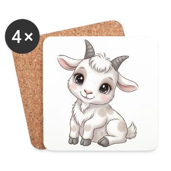 Goat in the moonlight - Coasters (set of 4) - white - Front
