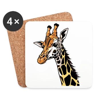 Girafe - Dessous de verre (lot de 4) - blanc - Devant