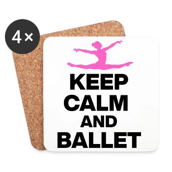 KEEP CALM AND BALLET, GRACE & POWER! BALLETT FAN🩰 - Untersetzer (4er-Set) - Weiß - Vorne