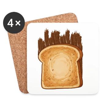 Toast au chocolat à la crème - Dessous de verre (lot de 4) - blanc - Devant