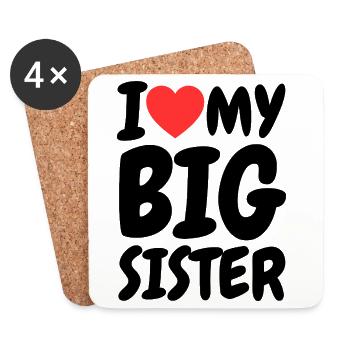 I Love My Big Sister Heart Family Funny - Coasters (set of 4) - white - Front
