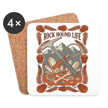 Rock Hound Life Geologie Fossilien - Untersetzer (4er-Set) - Weiß - Vorne