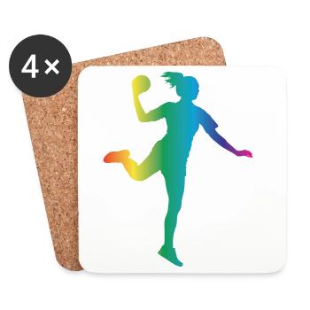 Handball Silhouette - Untersetzer (4er-Set) - Weiß - Vorne