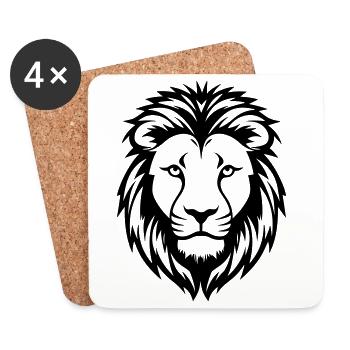 lion - Coasters (set of 4) - white - Front