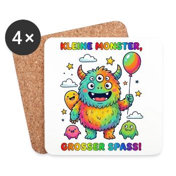 Kleine Monster Großes Fest - Untersetzer (4er-Set) - Weiß - Vorne