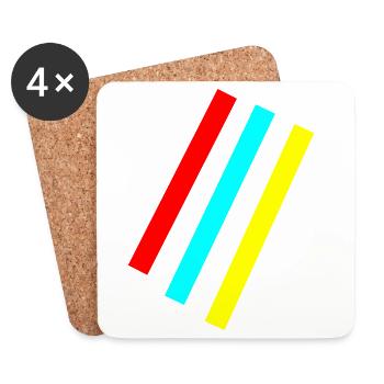 Stripes - Vector - Coasters (set of 4) - white - Front