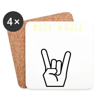 Rock_n_Roll_is_King - Dessous de verre (lot de 4) - blanc - Devant