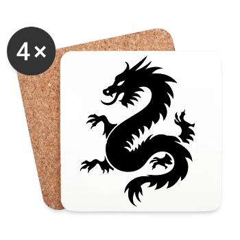 Chinese Dragon Icon - Coasters (set of 4) - white - Front