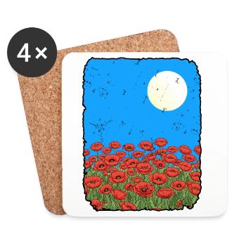 poppies - Coasters (set of 4) - white - Front