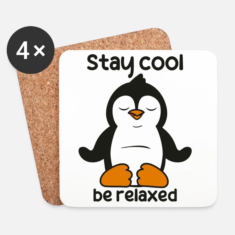 stay cool be relaxed - Untersetzer (4er-Set) - Weiß