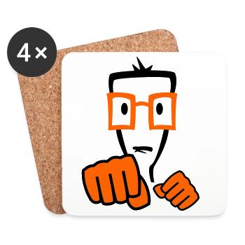 Boxer Fighter Boy - Dessous de verre (lot de 4) - blanc - Devant