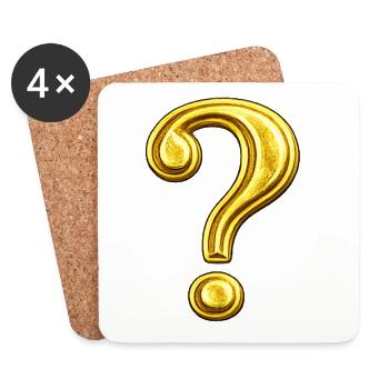 Golden Question Mark Design - Coasters (set of 4) - white - Front