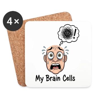 My Brain Cells Cartoon Chaos - Coasters (set of 4) - white - Front
