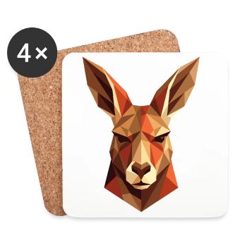 Kangaroo Australia Outback Wild Cute Kangaroos - Coasters (set of 4) - white - Front