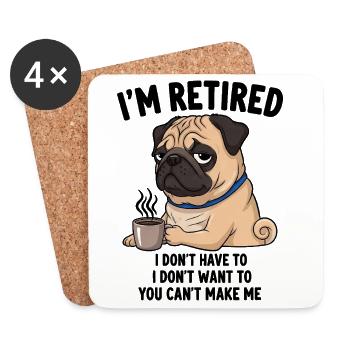 Retired Retired Last Working Day Office Coffee M - Coasters (set of 4) - white - Front