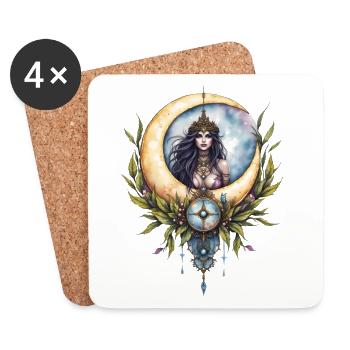 Reine Céleste Lune - Dessous de verre (lot de 4) - blanc - Devant