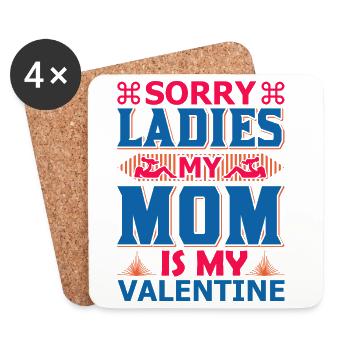 Entschuldigung, meine Mädels, meine Mutter ist mein Valentinstagshemd - Untersetzer (4er-Set) - Weiß - Vorne