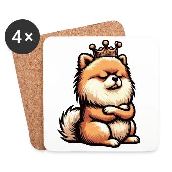 Pomeranian Pomeranian Pomeranian Spitz Dog Miniature Spitz Holder - Coasters (set of 4) - white - Front