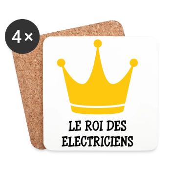 Le Roi des Électriciens : Maître de la Tension - Dessous de verre (lot de 4) - blanc - Devant