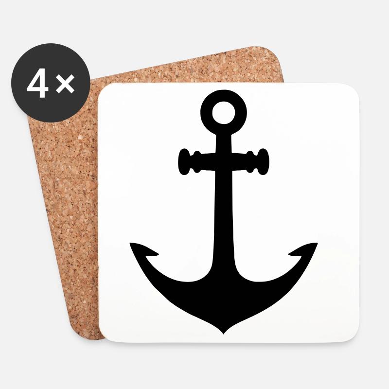 Anchor - Coasters (set of 4) - white