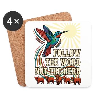 Folge dem Wort, nicht der Herde, Kolibris - Untersetzer (4er-Set) - Weiß - Vorne