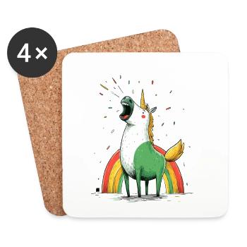 Licorne à la magie arc-en-ciel - Dessous de verre (lot de 4) - blanc - Devant