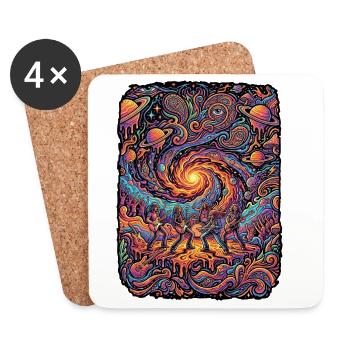 Psychedelic Rock Free Mind - Dessous de verre (lot de 4) - blanc - Devant