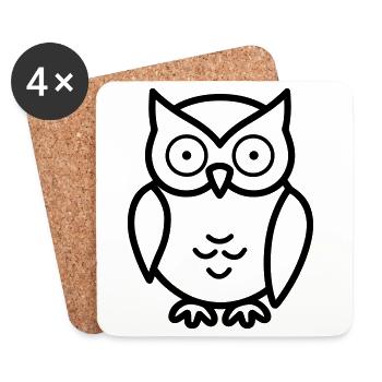 chouette - Dessous de verre (lot de 4) - blanc - Devant